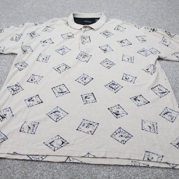 Greg Norman Collection Polo Men's XL Tan Linen Blend Pullover S/S Collared Golf - Picture 2 of 9